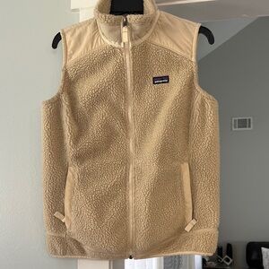 Patagonia Deep Pile Beige Fleece Vest Women’s size L
